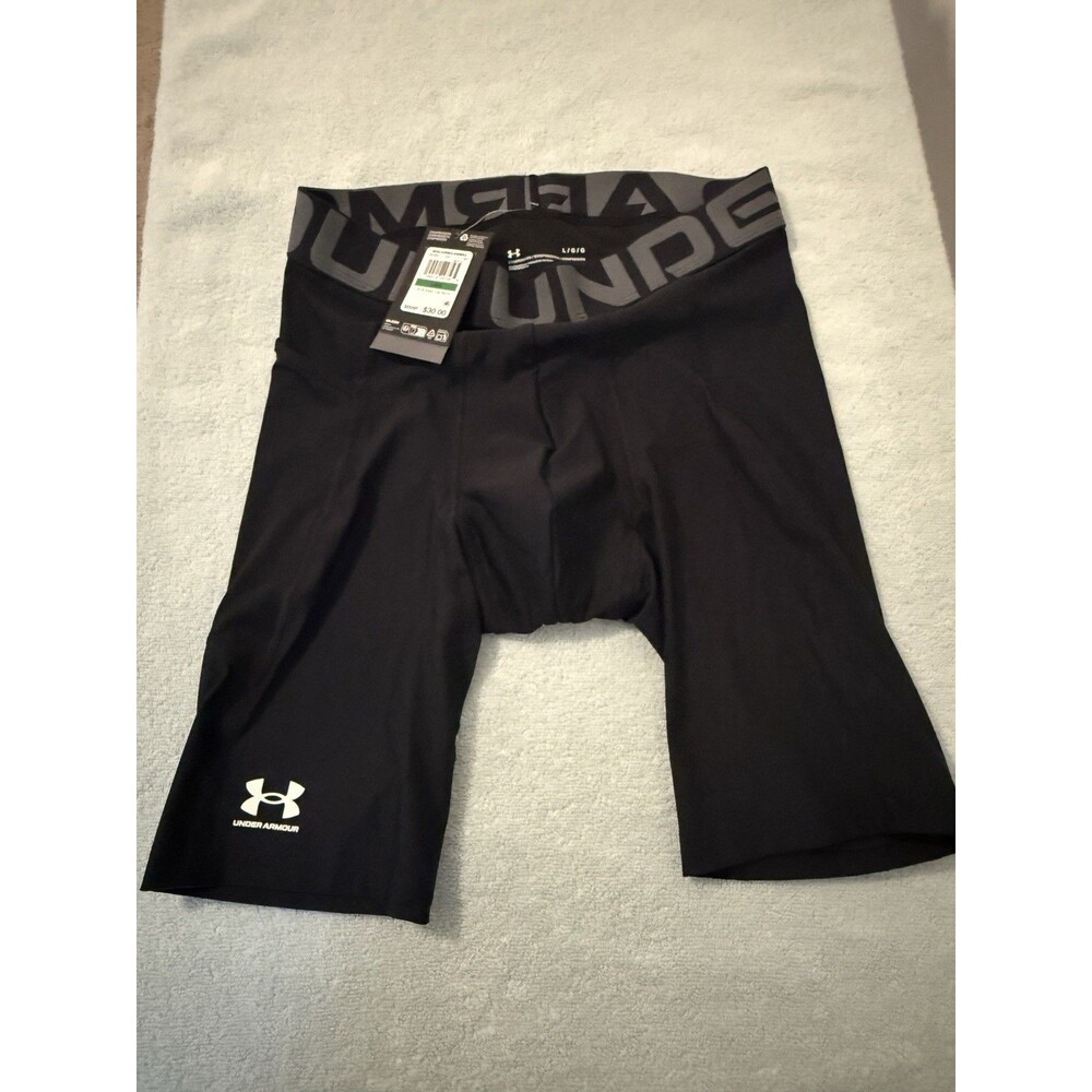 Under Armour HeatGear Compression Shorts Mens Large Black Athletic Training NWT